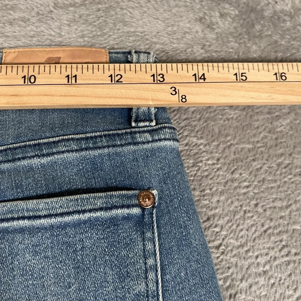 7 For All Mankind Jeans High Waist Slim Kick Womens 26 Blue Flare‎ Sequin HemD